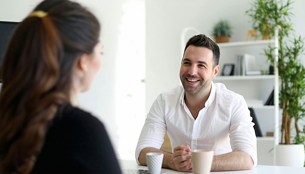 Therapist and client in an online session Therapist and client in an online session